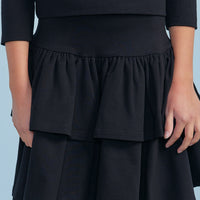 Petite Pink Black Tiered Sweat Skirt