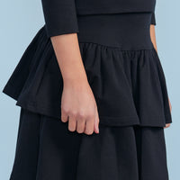 Petite Pink Black Tiered Sweat Skirt