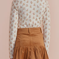 Petite Pink Cream Flower Bud Jersey Turtleneck