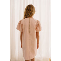 Petite Pink Blush Smock Denim Dress