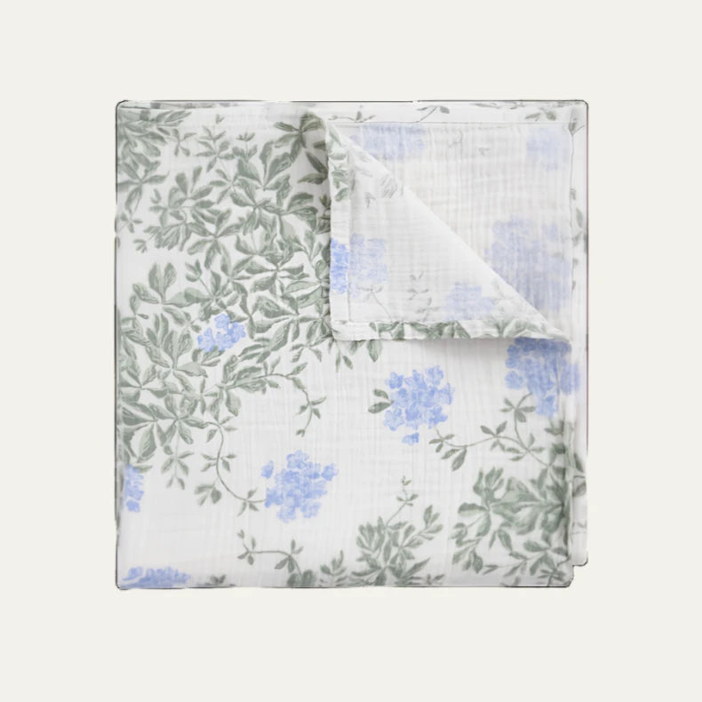 Garbo and Friends Plumbago Muslin Swaddle Blanket
