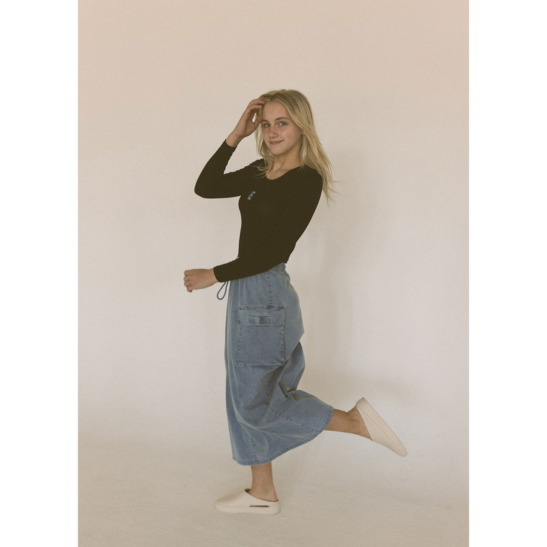 Elements Light Blue Maxi Cargo Skirt