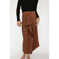 Ava and Lu Brown Check Ruffle Skirt