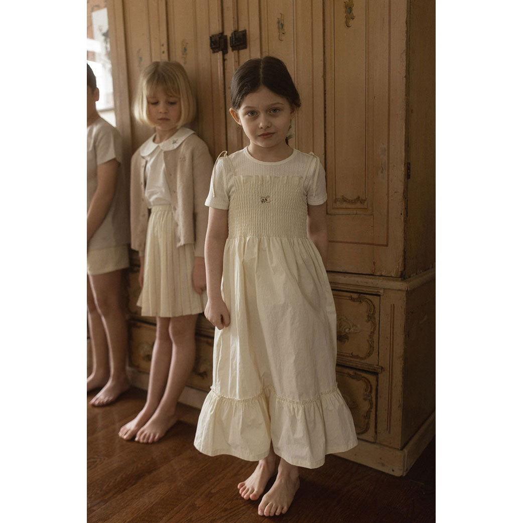 L by Ladida Cream Embroidered Maxi Dress