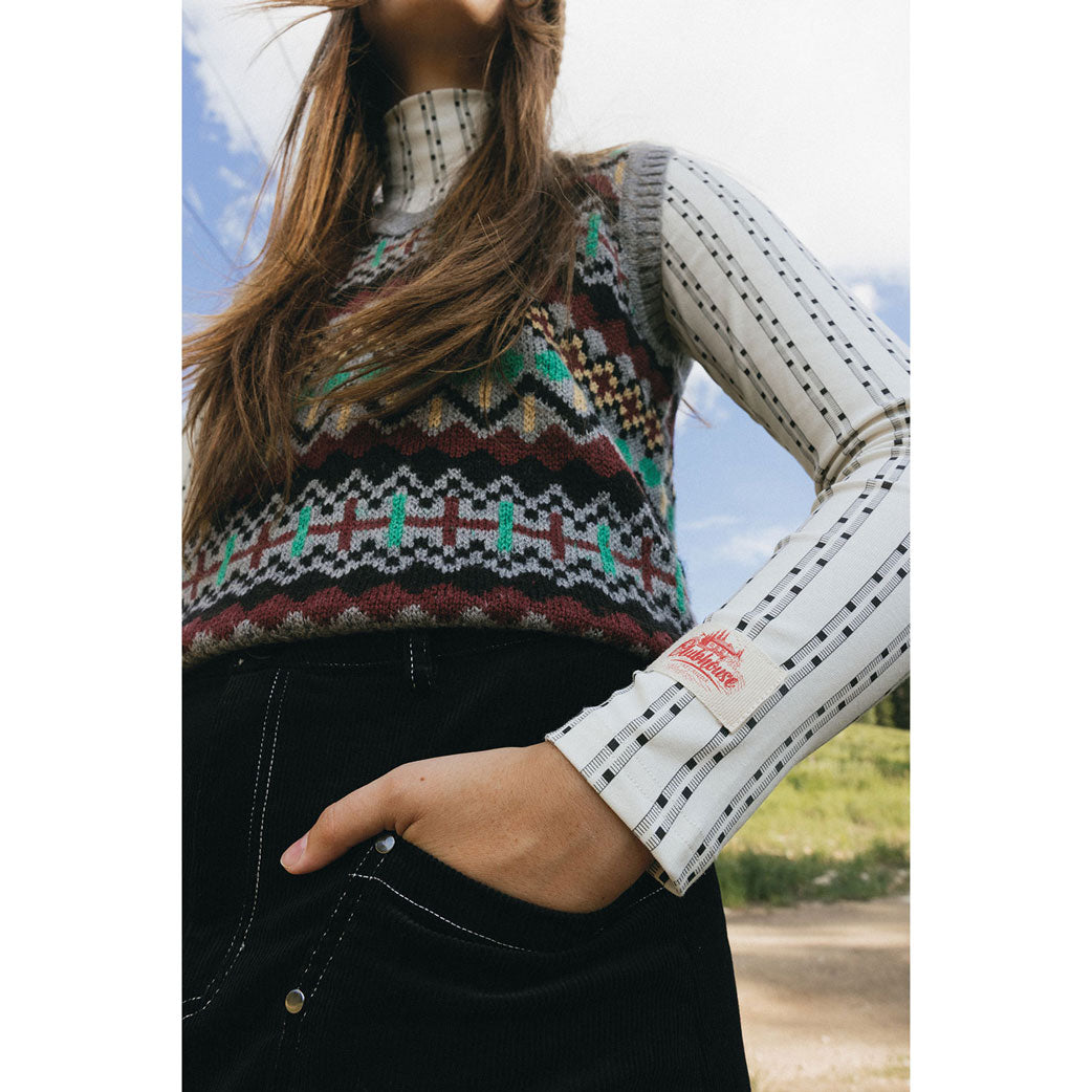 Clubhouse Square Pinstripe Turtleneck
