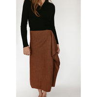 Ava and Lu Brown Check Ruffle Skirt