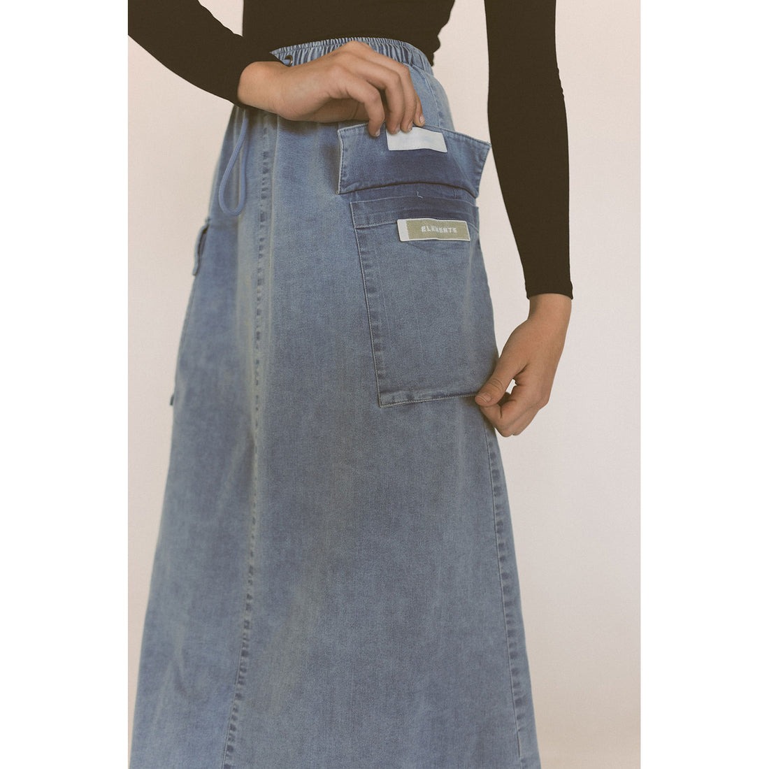 Elements Light Blue Maxi Cargo Skirt
