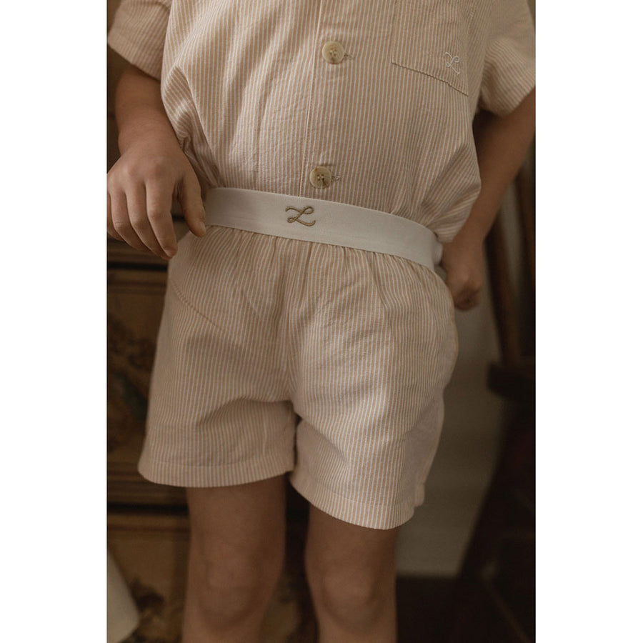 L by Ladida Beige Stripe Pull On Shorts