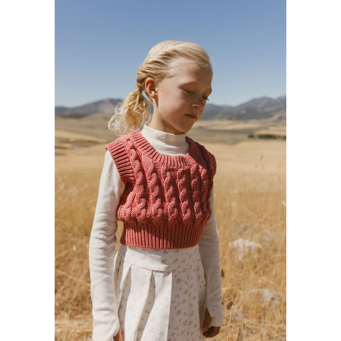 L by Ladida Pink Cable Knit Vest