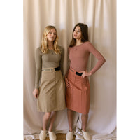 Elements Rust Buckle Pleat Skirt