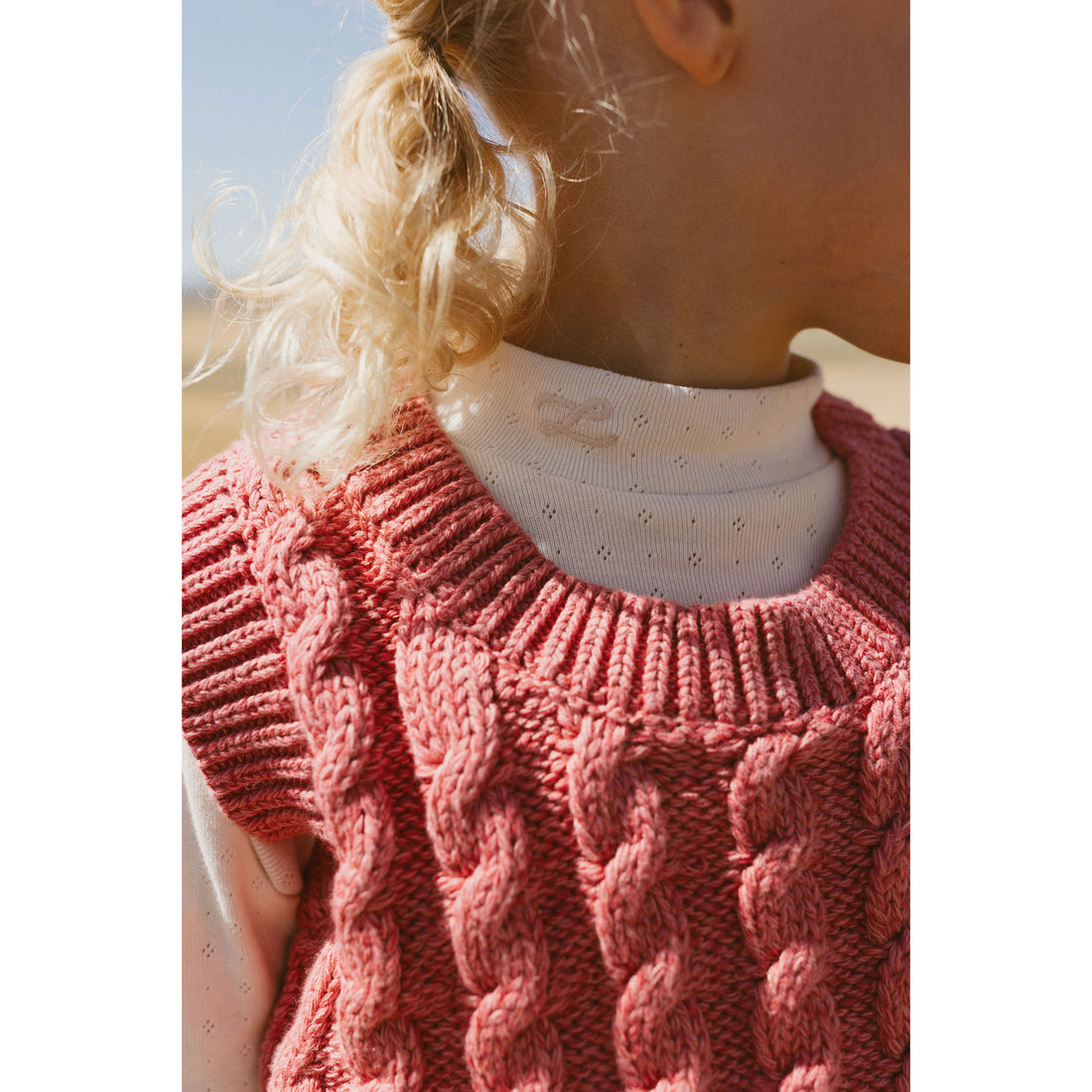 L by Ladida Off White Pointelle Turtleneck