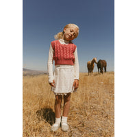 L by Ladida Pink Cable Knit Vest