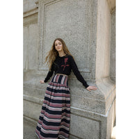 Ava and Lu Black Rose Embroidered Cardigan