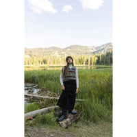 Clubhouse Black Corduroy Stitched Skirt