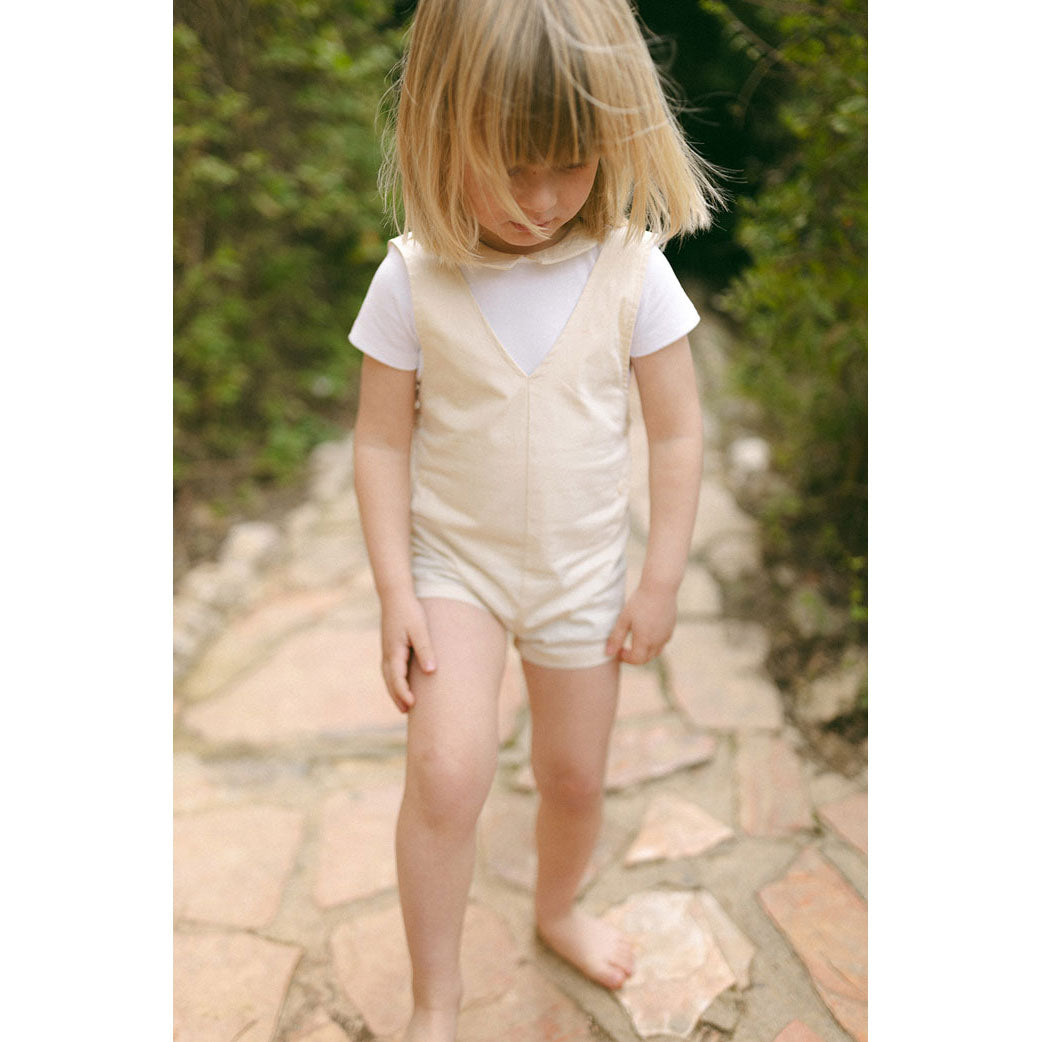 L by Ladida Cream V Button Romper