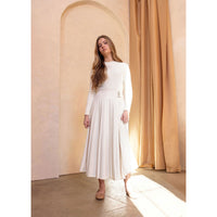 Coco Blanc Cream Pleated Buckle Skirt