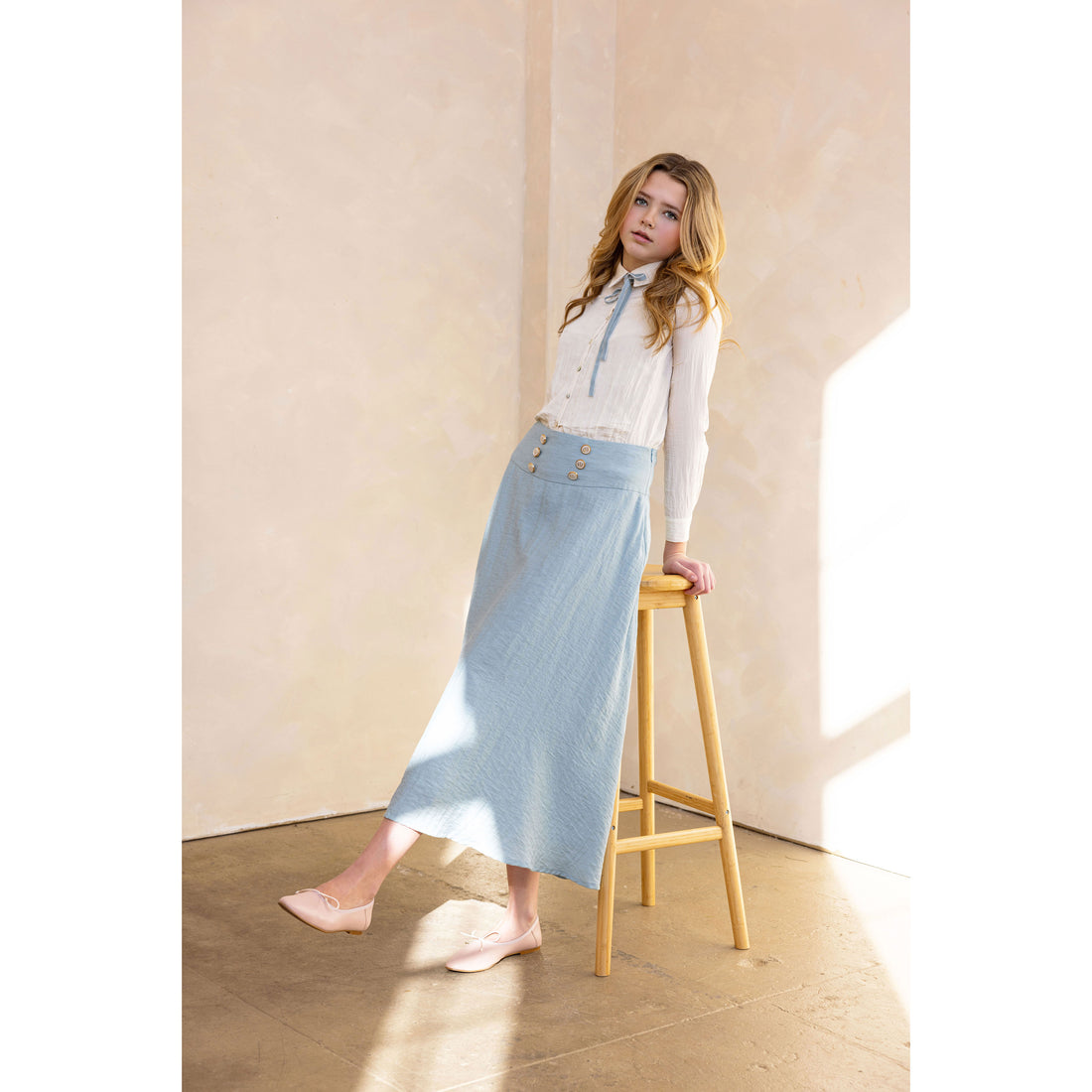 Coco Blanc Slate High Waisted Skirt