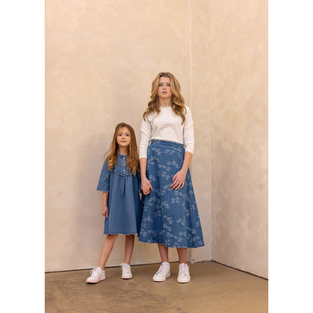Coco Blanc Denim Scalloped Dress