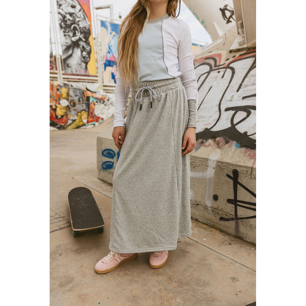 Clubhouse Grey Terry Drawstring Skirt