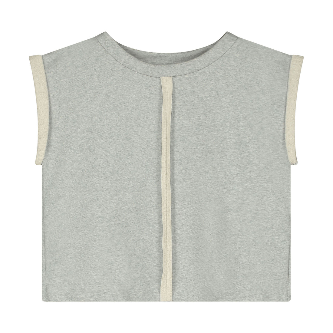 Little Creative Factory  Grey Melange Raw Edge Top