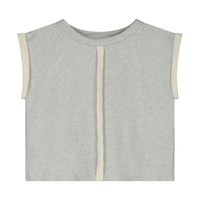 Little Creative Factory  Grey Melange Raw Edge Top