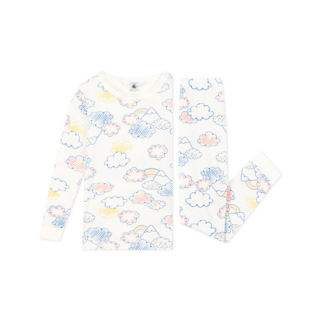 Petit Bateau White Multi Cloud Print Loungewear