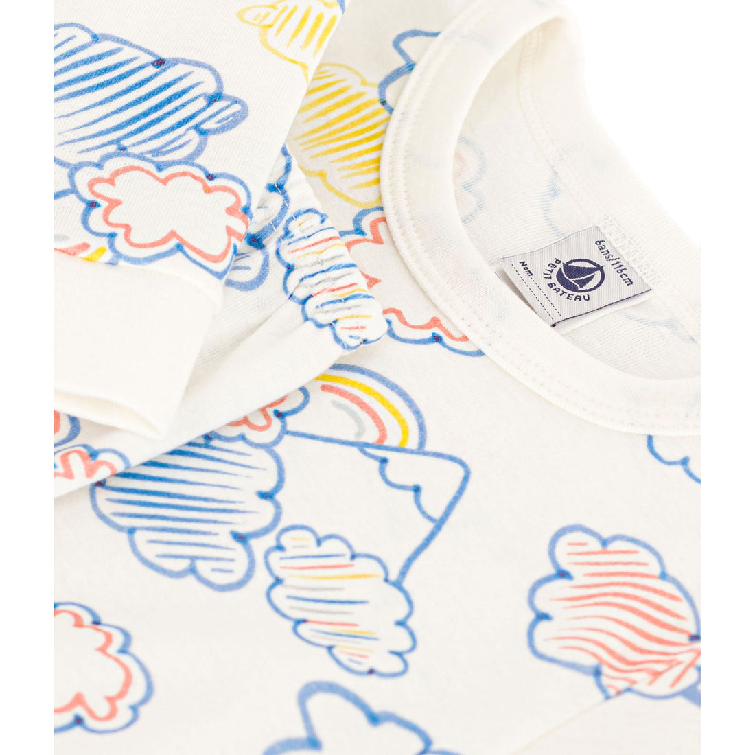 Petit Bateau White Multi Cloud Print Loungewear