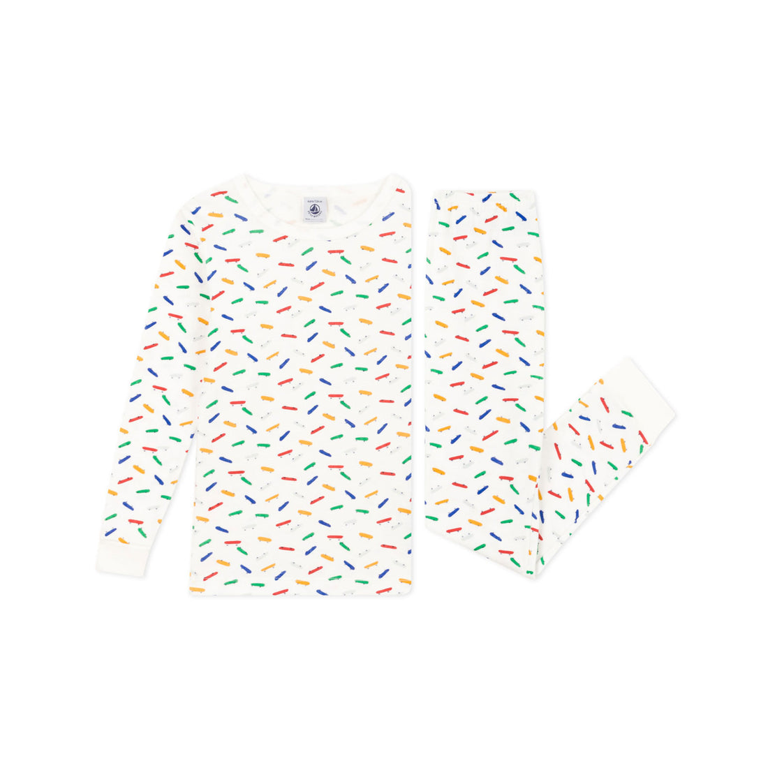 Petit Bateau White Multi Skateboard Print Loungewear
