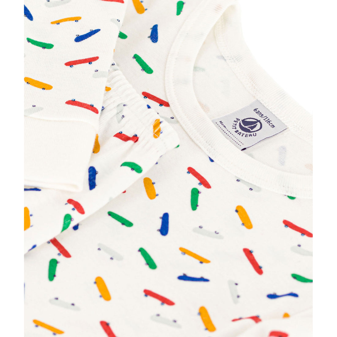 Petit Bateau White Multi Skateboard Print Loungewear
