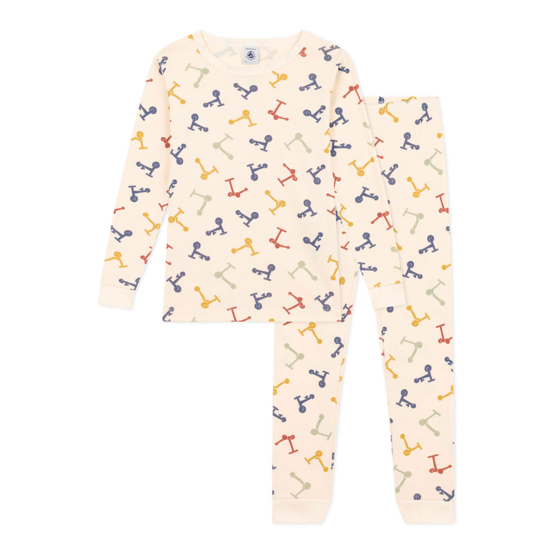 Petit Bateau Cream Multi Scooter Print Loungewear
