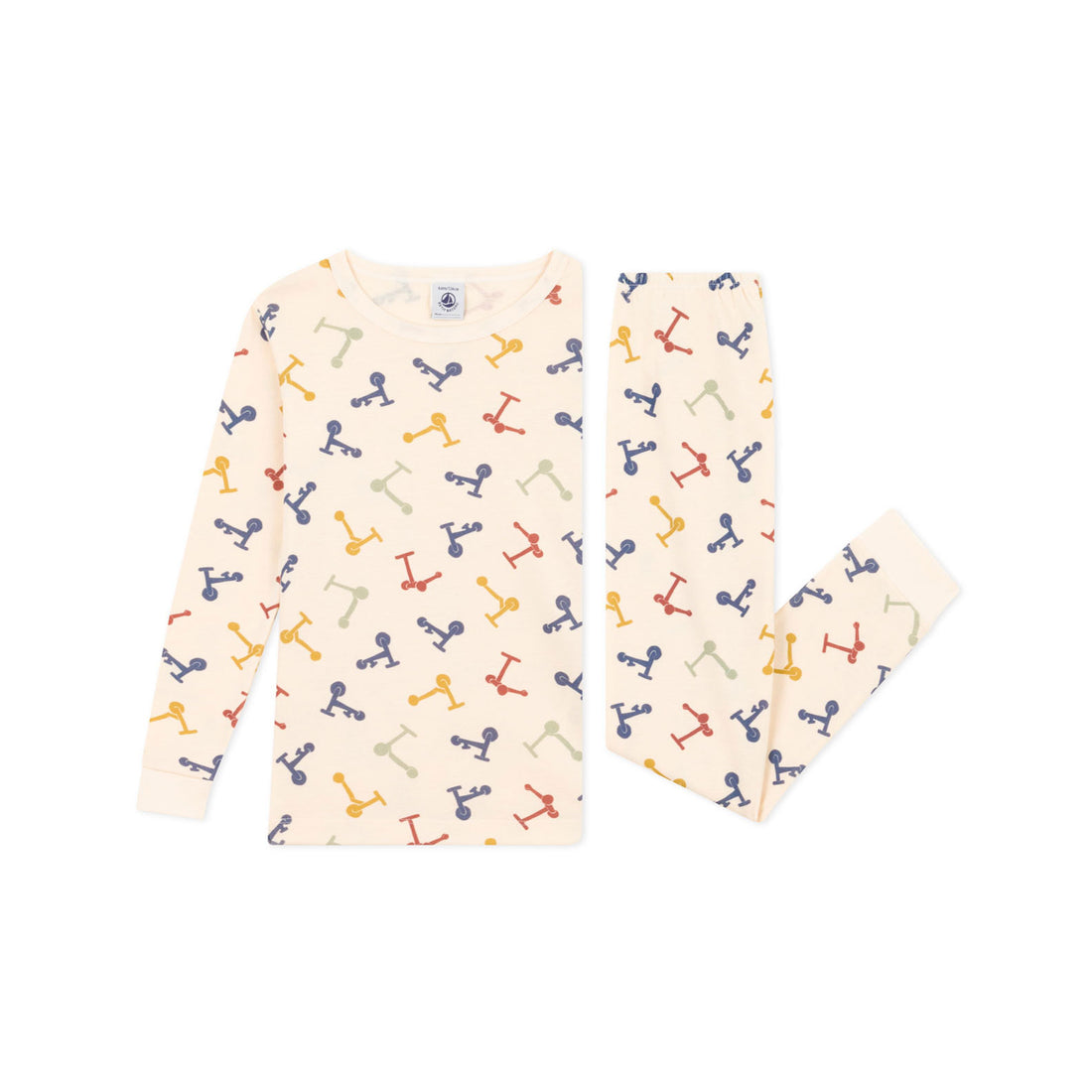 Petit Bateau Cream Multi Scooter Print Loungewear