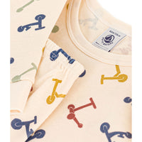 Petit Bateau Cream Multi Scooter Print Loungewear