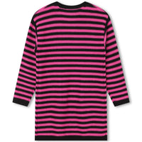 Sonia Rykiel Pink/Black Mini Me Striped Knit Dress
