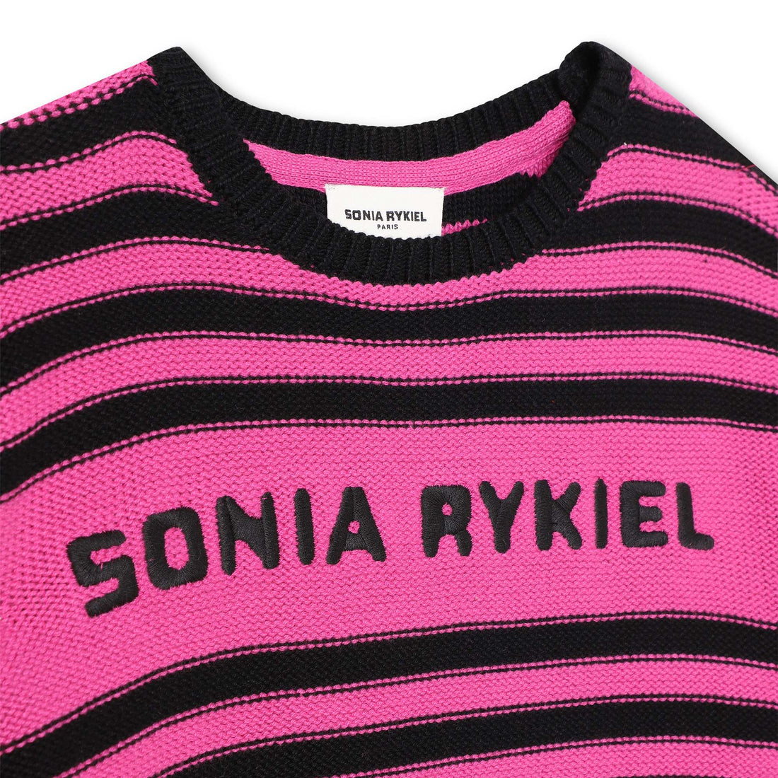 Sonia Rykiel Pink/Black Mini Me Striped Knit Dress
