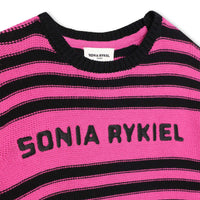 Sonia Rykiel Pink/Black Mini Me Striped Knit Dress