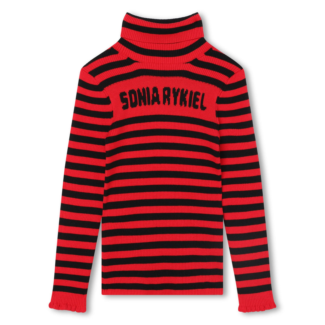 Sonia Rykiel Red Mini Me Stripped Turtleneck Sweater