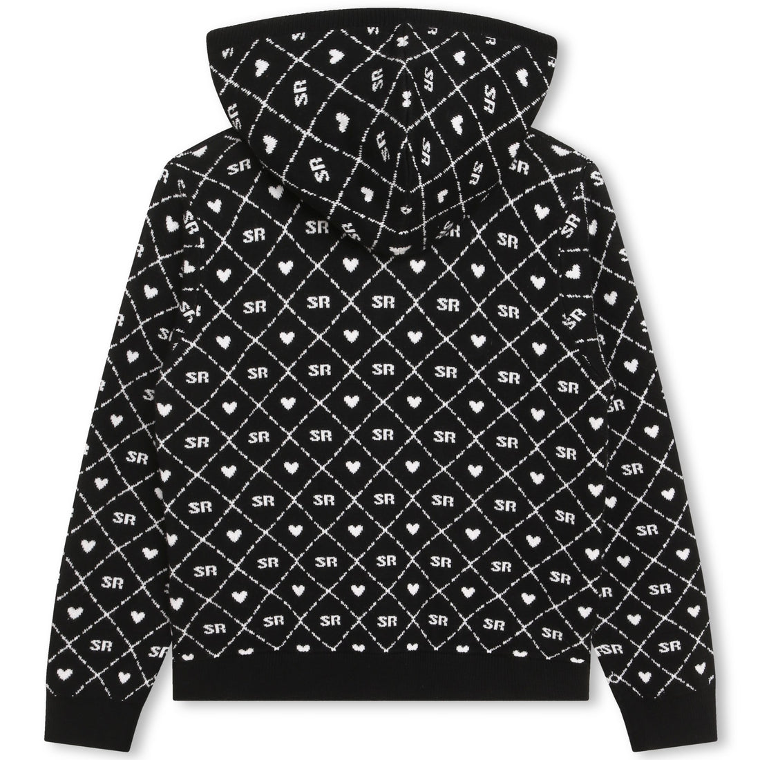 Sonia Rykiel Black Mini Me Logo Allover Zip Hoodie
