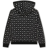 Sonia Rykiel Black Mini Me Logo Allover Zip Hoodie