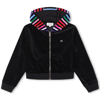 Sonia Rykiel Black Mini Me Velour Zip Up Hoodie