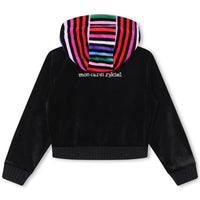 Sonia Rykiel Black Mini Me Velour Zip Up Hoodie