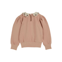 Emile et Ida Blush Collar Embroidered Sweatshirt