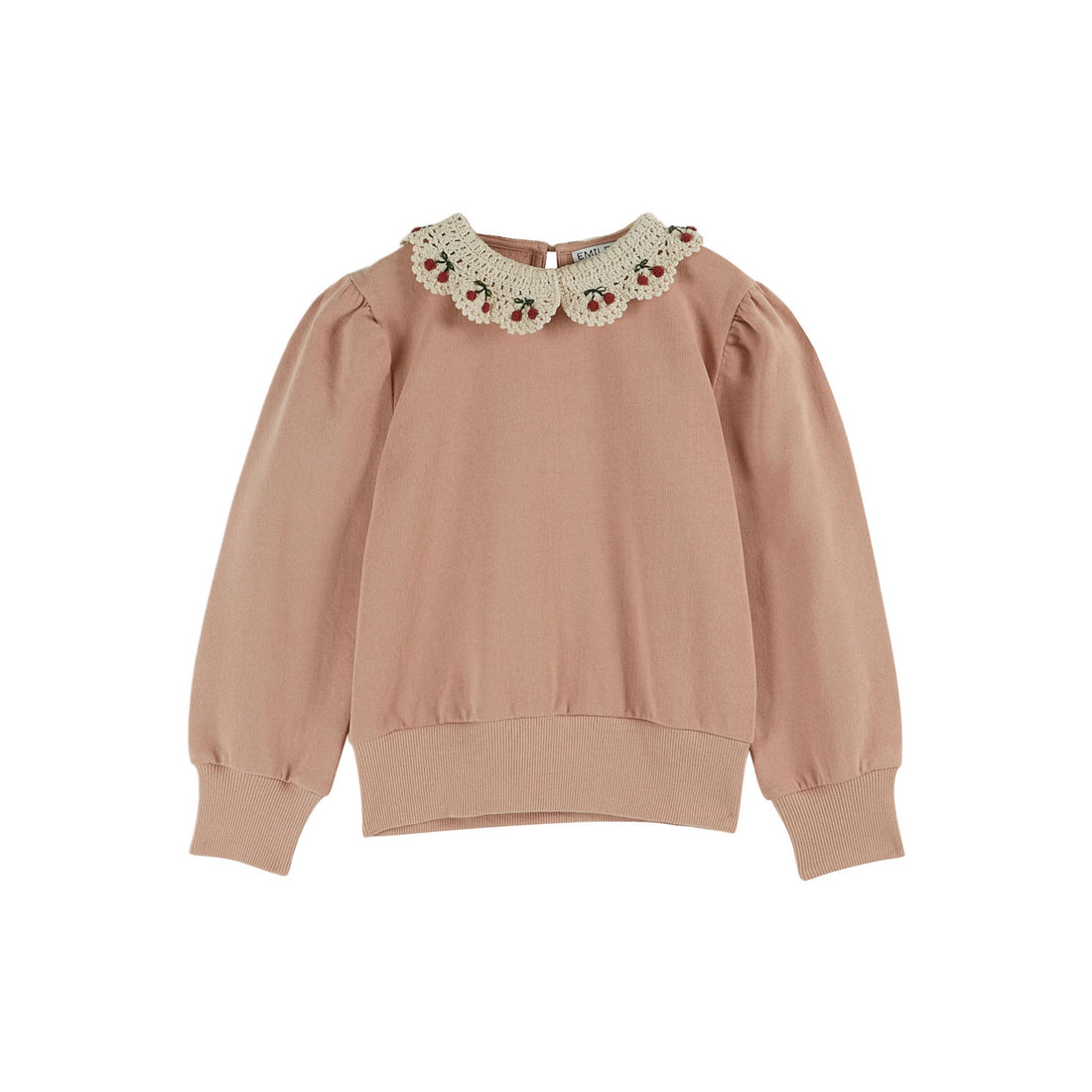 Emile et Ida Blush Collar Embroidered Sweatshirt