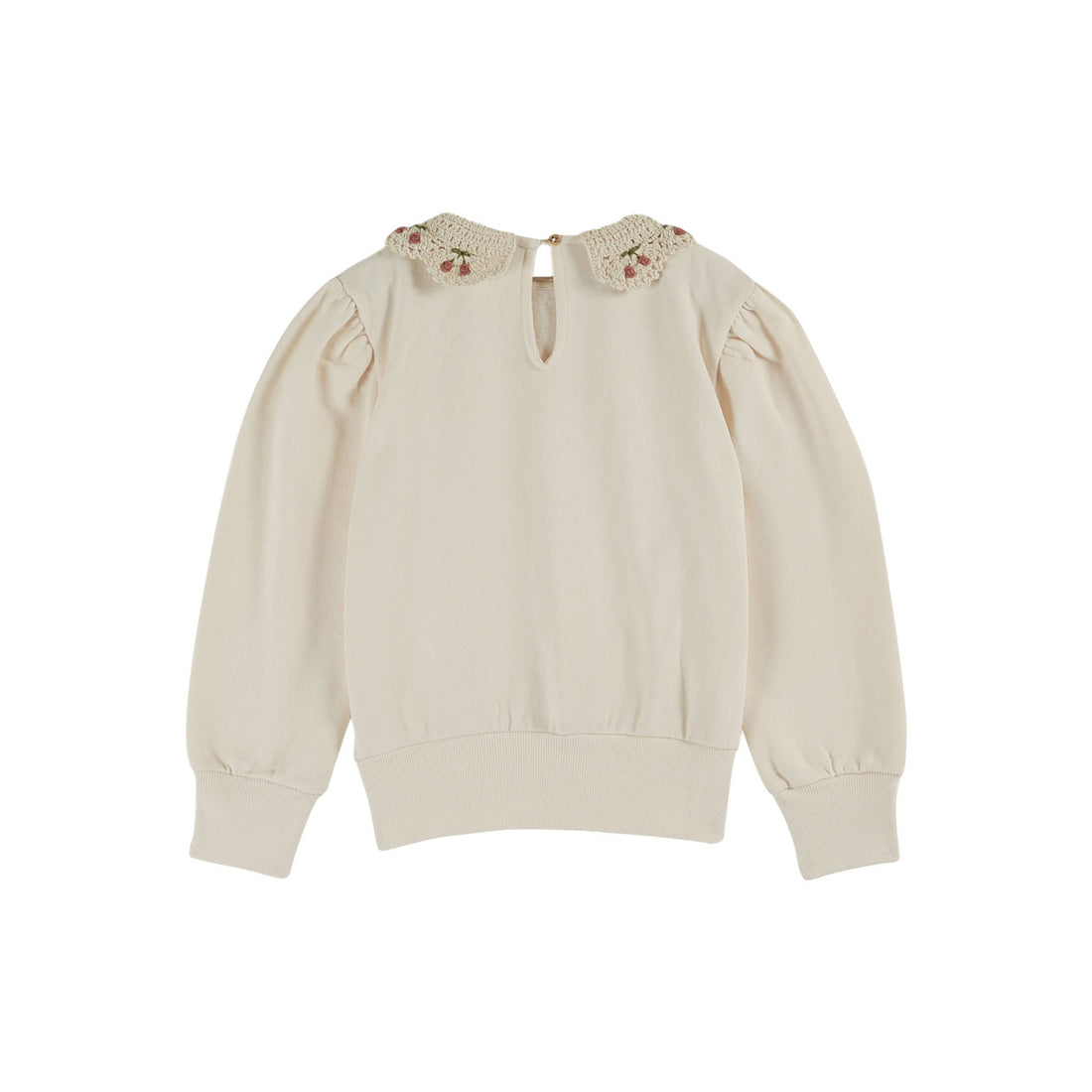 Emile et Ida Cream Collar Embroidered Sweatshirt