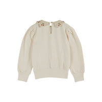 Emile et Ida Cream Collar Embroidered Sweatshirt