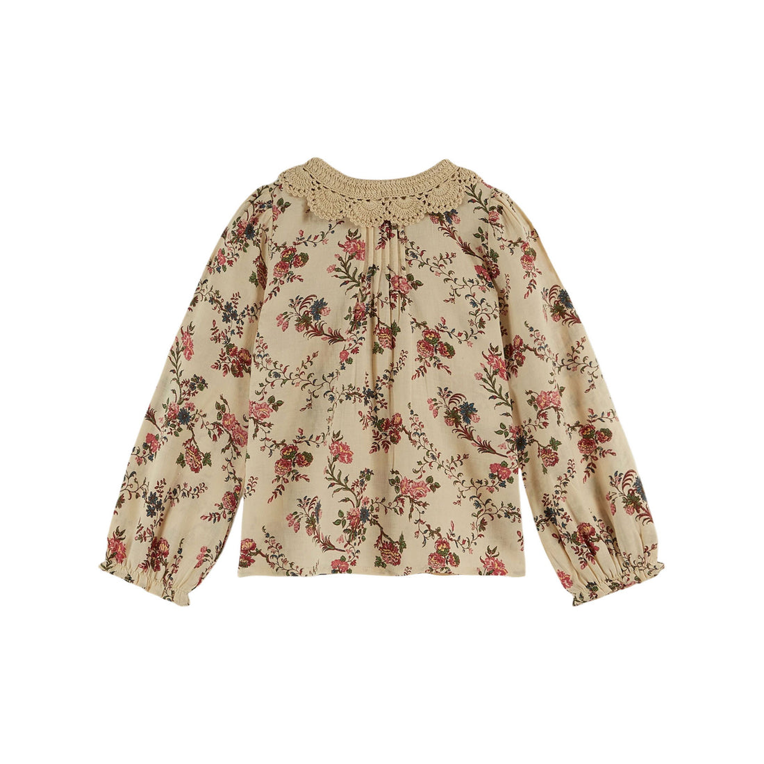 Emile et Ida Ecru Orchid Crochet Collar Blouse