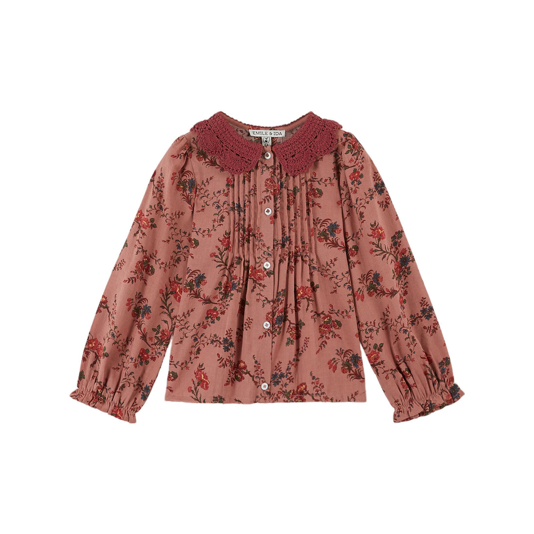 Emile et Ida Rose Orchid Crochet Collar Blouse