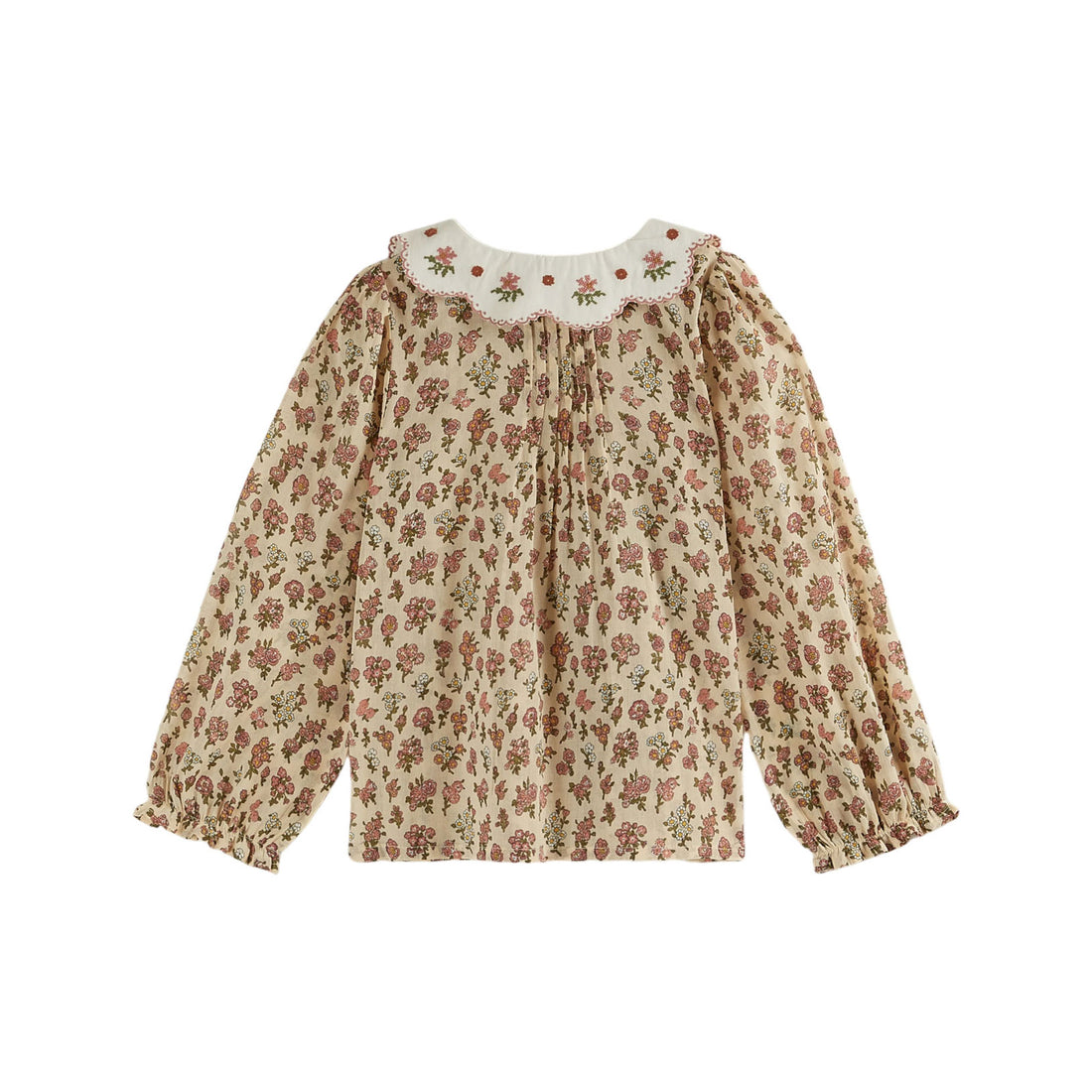 Emile et Ida Rose Country Embroidered Collar Blouse
