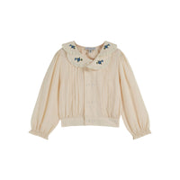 Emile et Ida Cream Vintage Flower Collar Blouse