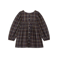 Emile et Ida Black Check Smocked Embroidered Dress