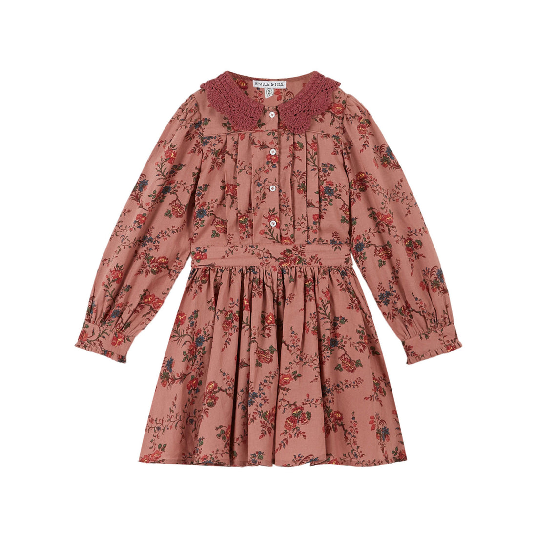 Emile et Ida Rose Orchid Crochet Collar Dress